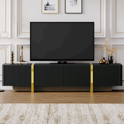 Luxury Fluted TV Stand Black