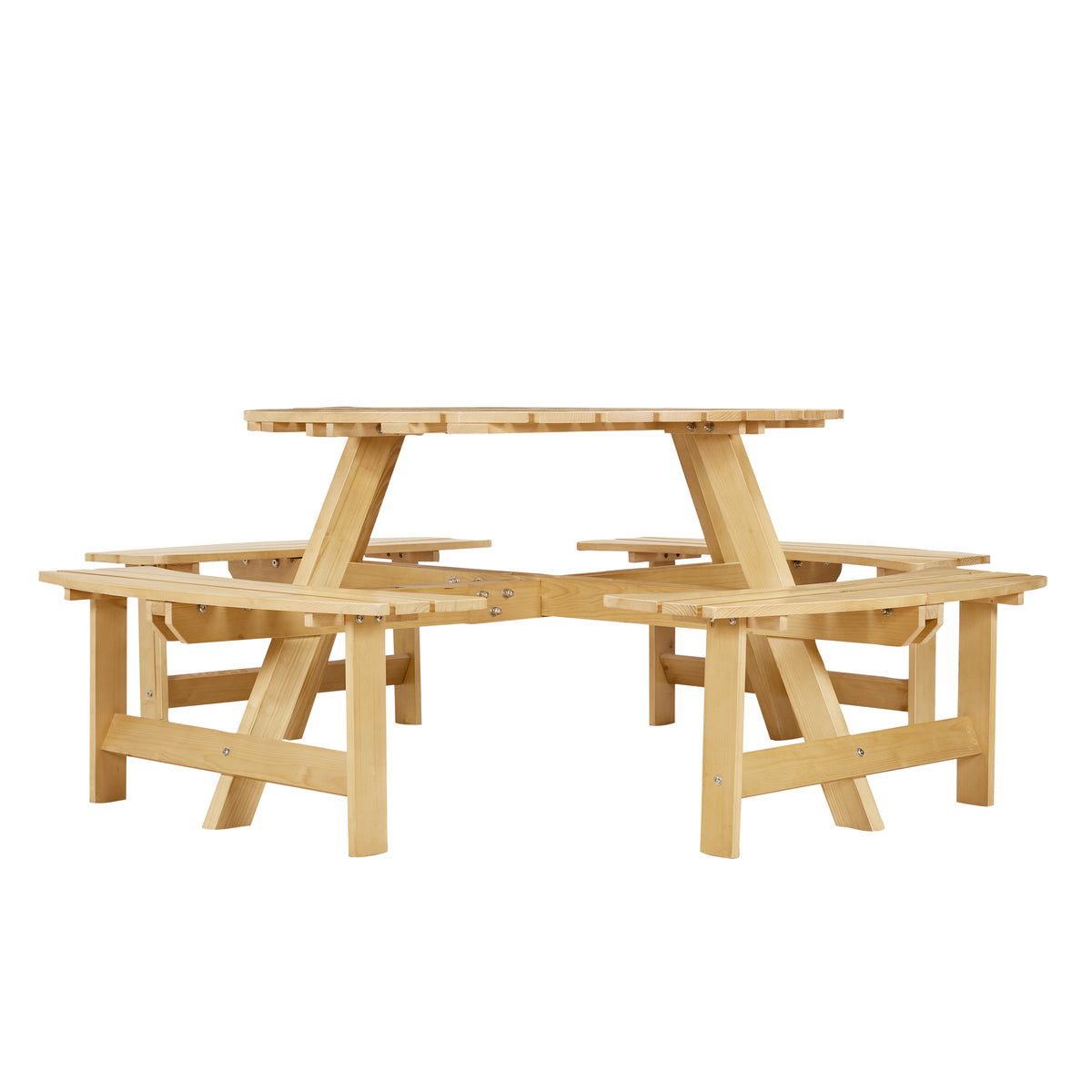 Outdoor Dining Table with Benches Set of 8