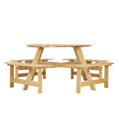 Outdoor Dining Table with Benches Set of 8