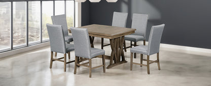 Dining Set with Cushioned Chairs Brown