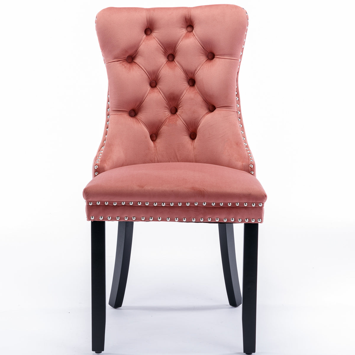 Nikki Tufted Linen Dining Chair Set (2 pcs) – Pink