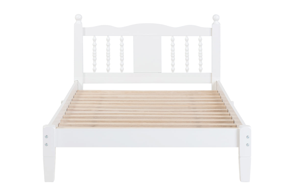 Twin Upholstered Bed with Column Headboard