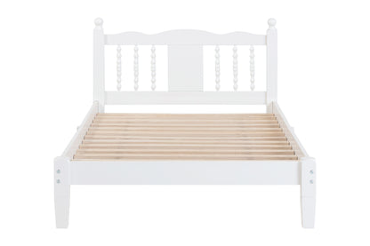 Twin Upholstered Bed with Column Headboard
