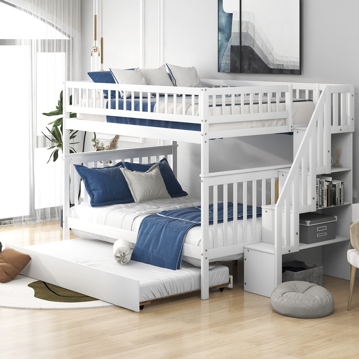 Full Over Full Bunk Bed White
