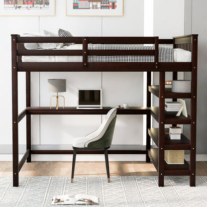 Full Loft Bed with Storage Espresso