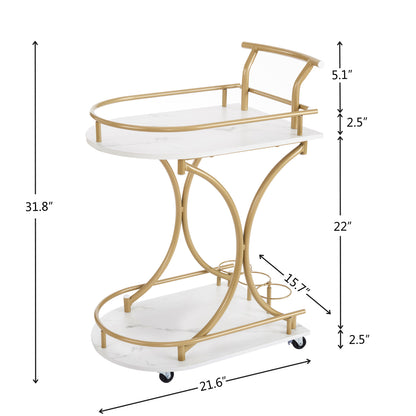 Double-Tier Industrial Bar Cart – Black Metal