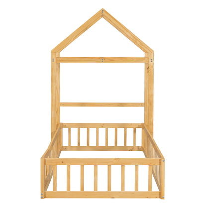 Twin Children’s Bed with Rack Natural