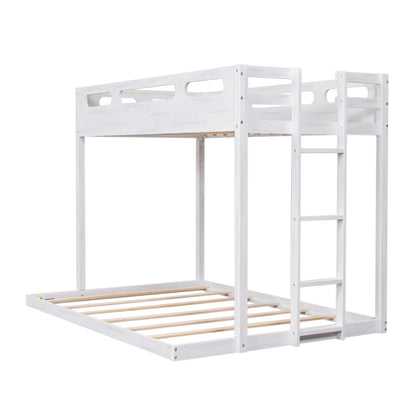Full Bunk Bed with Ladder White