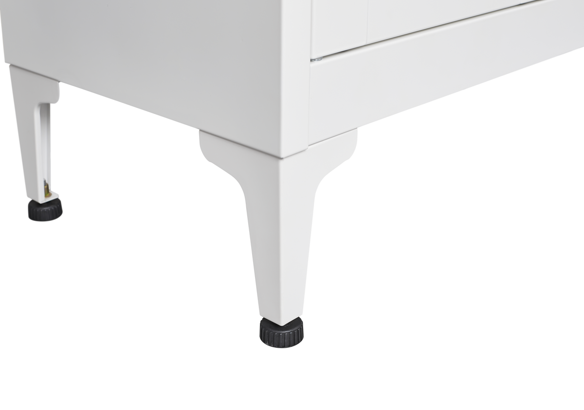 White Metal Kitchen Storage Cabinet Adjustable Shelf