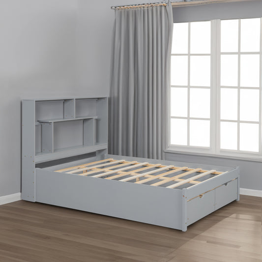 Full Platform Bed Gray