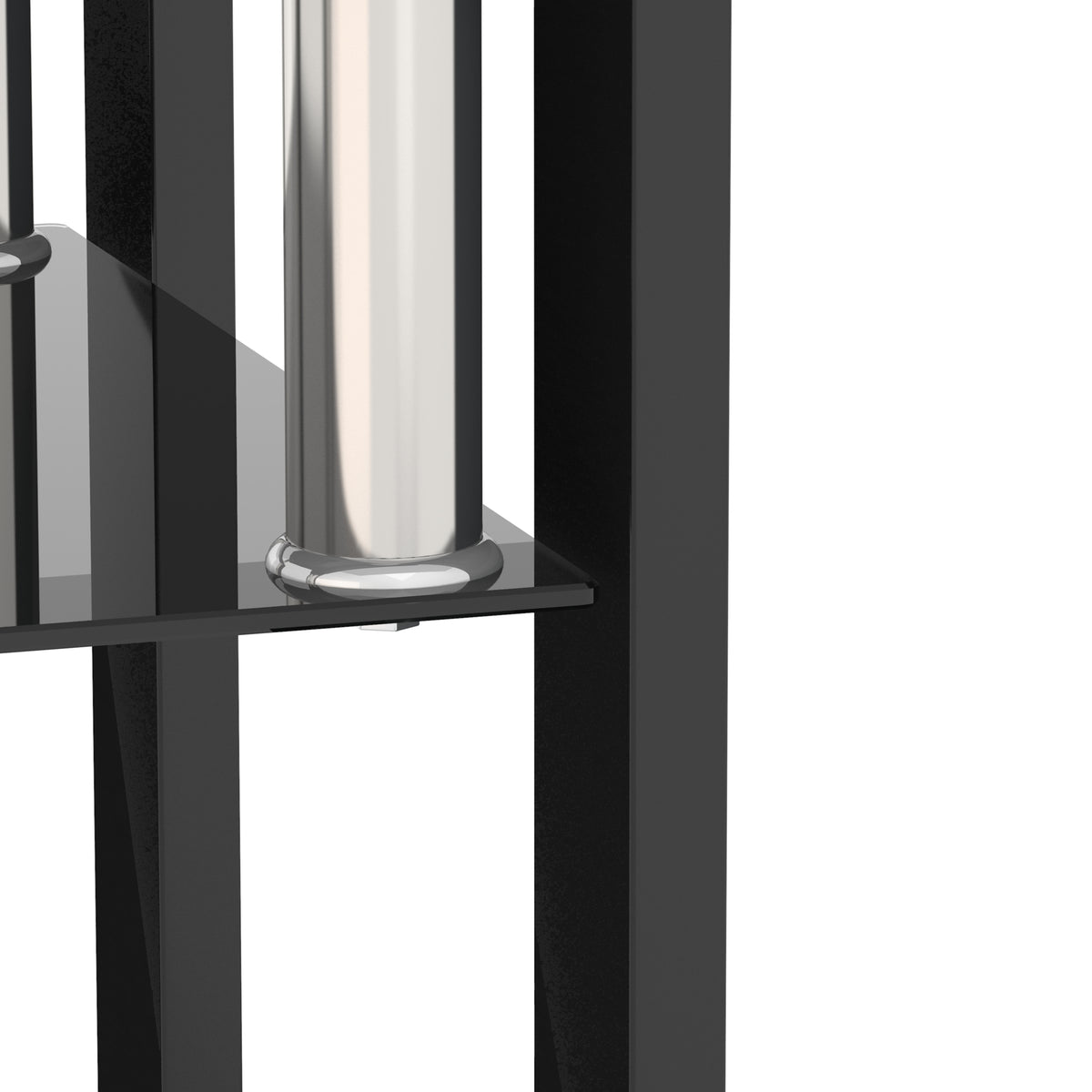 Modern Glass Coffee Tables Set of 2 Black Finish