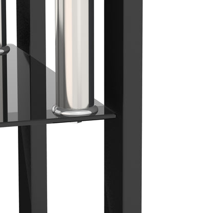 Modern Glass Coffee Tables Set of 2 Black Finish