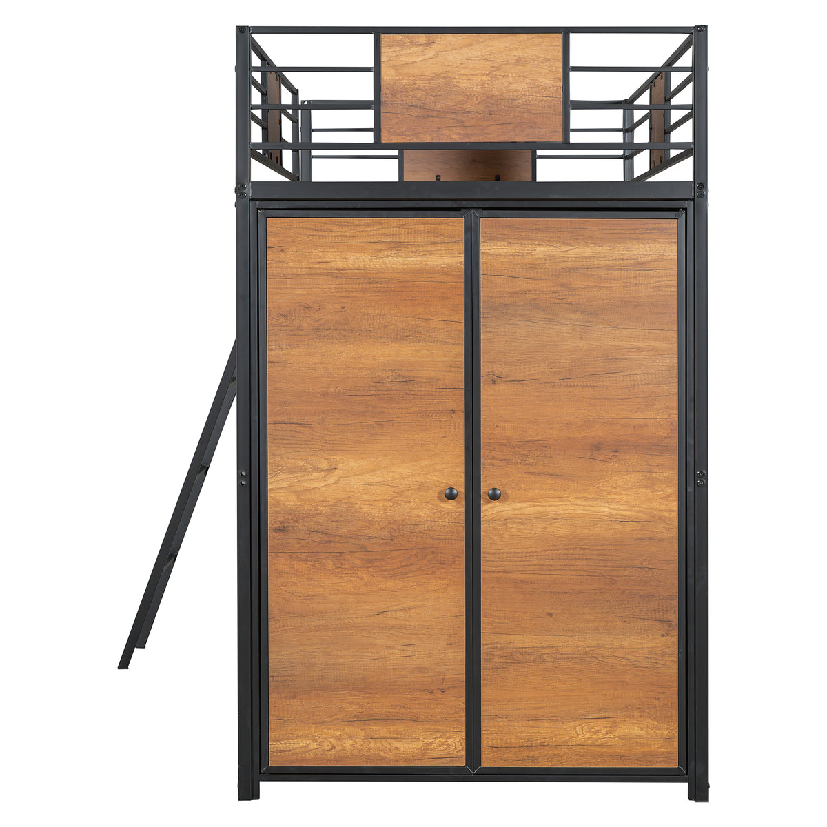 Twin Loft Bed with Desk Black