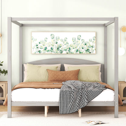 King Canopy Bed Gray Wash