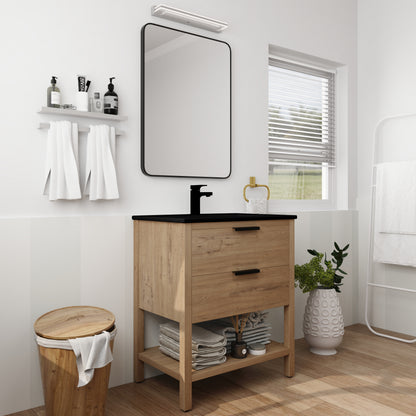 30-Inch Vanity with 2 Drawers Black Finish