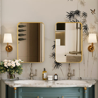Matte Gold Metal Medicine Cabinet
