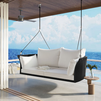 Rattan Hanging Swing Chair Black