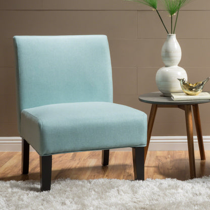 Modern Accent Chair Gray Fabric White