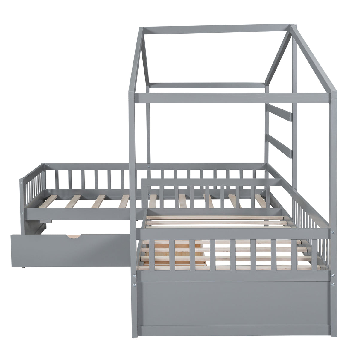 Twin House Bed Gray
