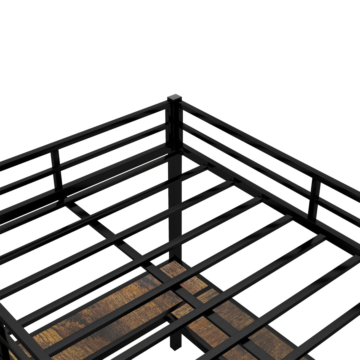 Metal Loft Bed Black