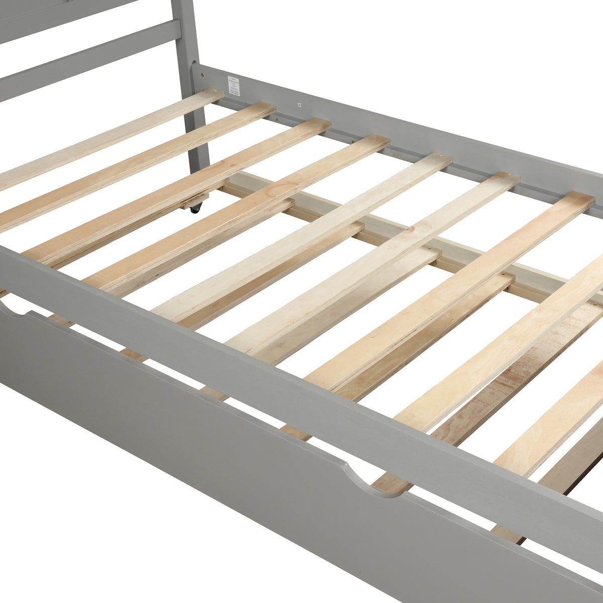 Twin Platform Bed with Trundle – Grey