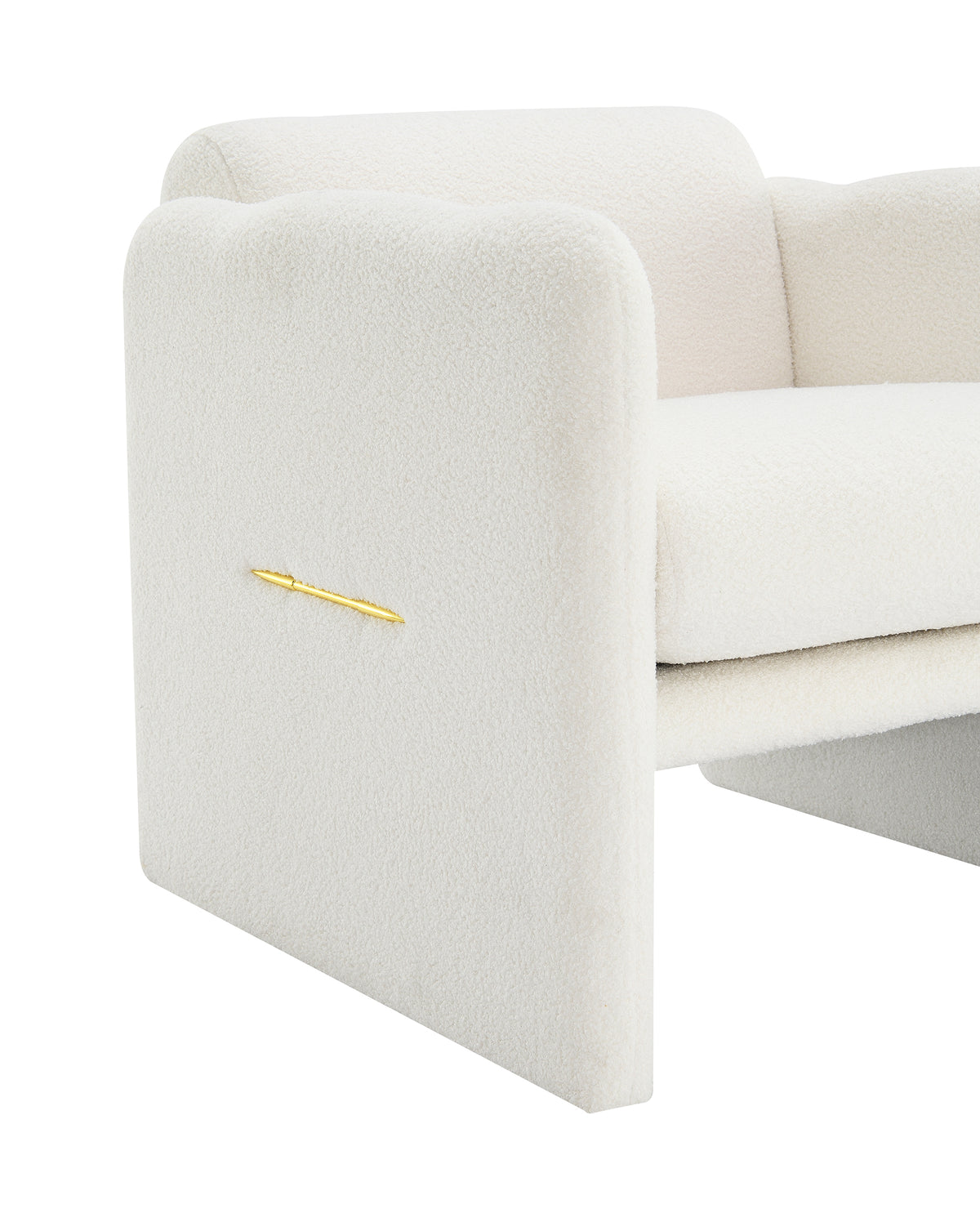 Wavy Armrest Accent Chair Teddy Cloth