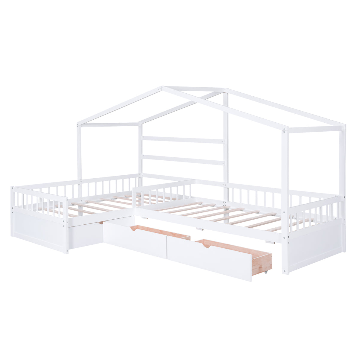 Twin House Bed White