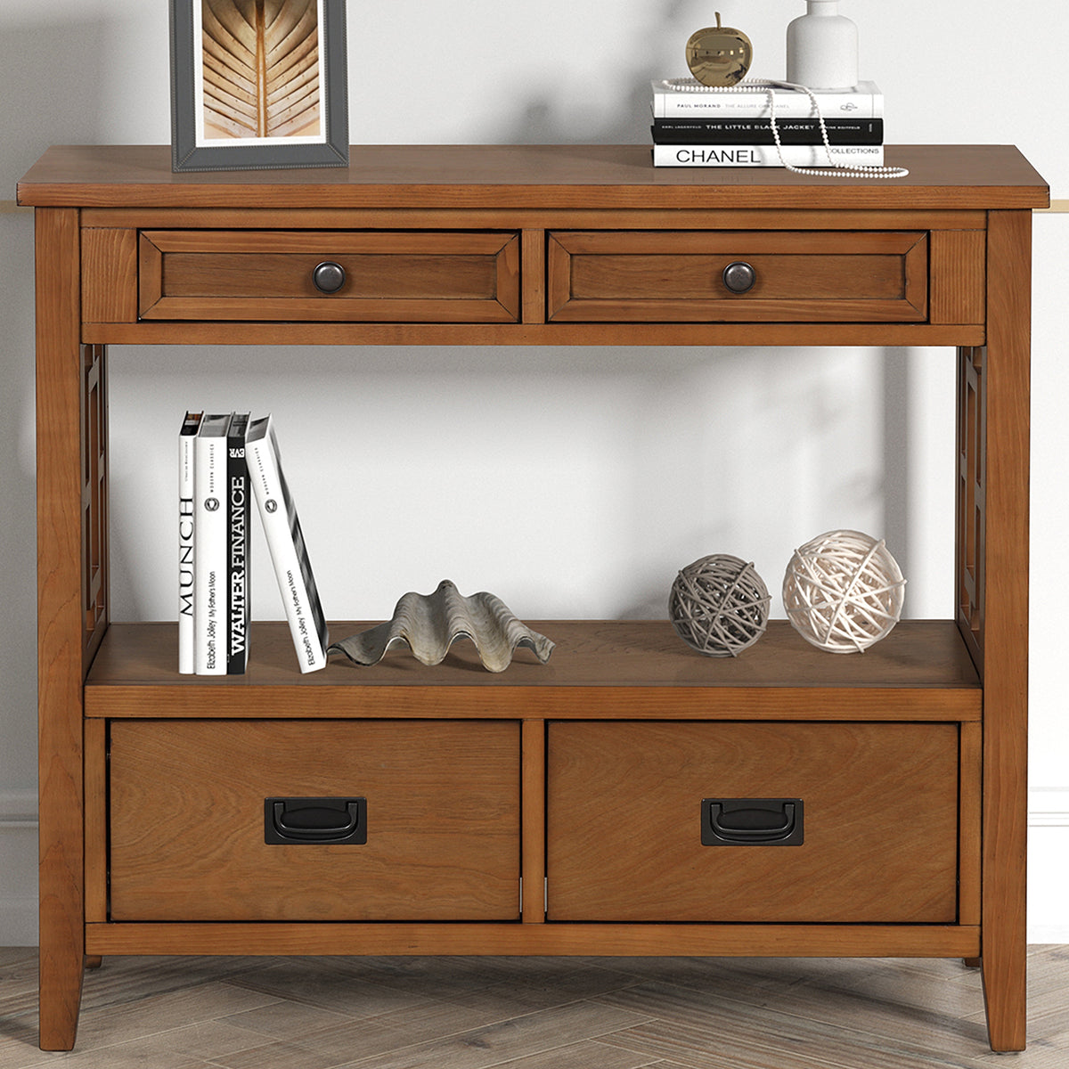 Farmhouse Console Table Brown