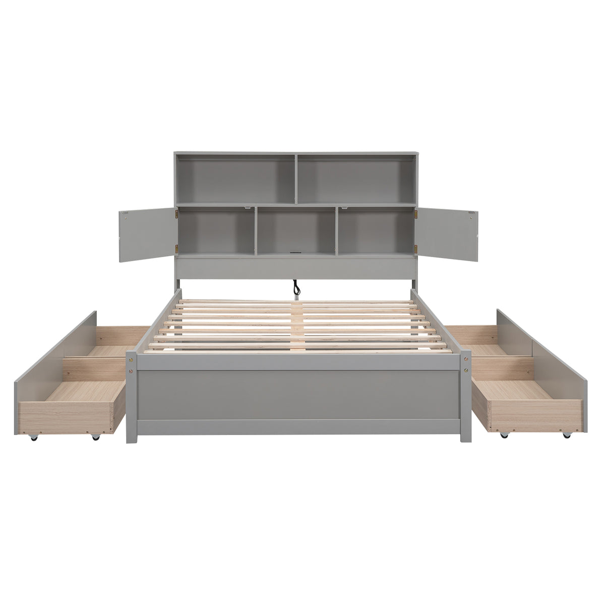 Full Platform Bed Gray