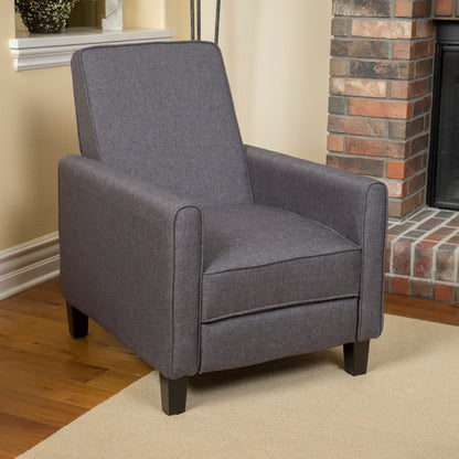 Smoke Fabric Push Back Recliner Gray