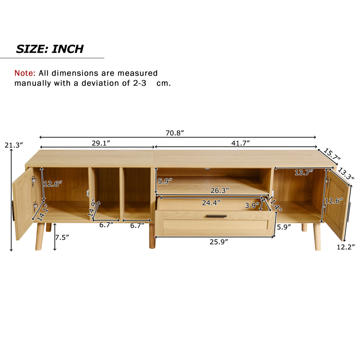 Rattan TV Console – Natural Brown