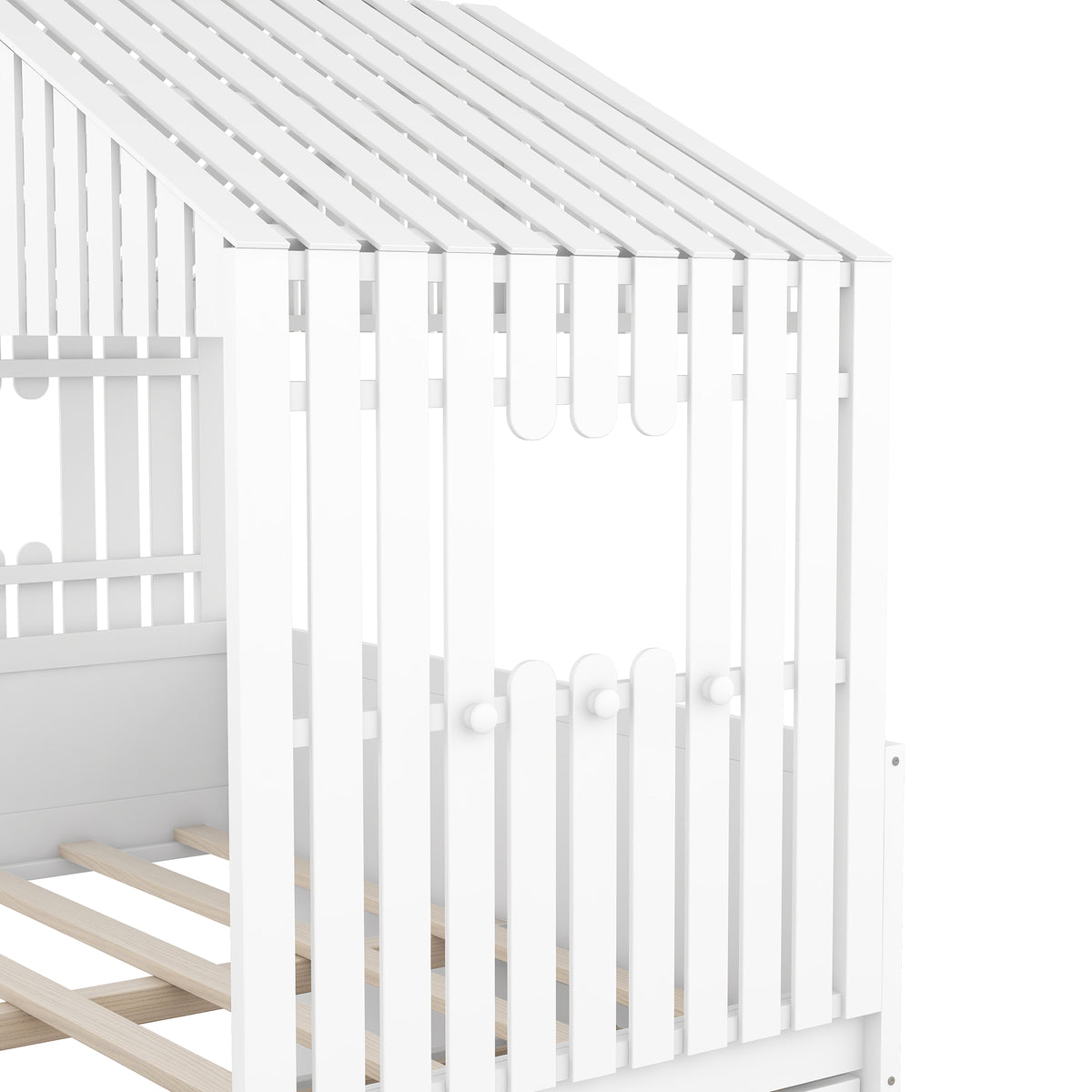 Full Loft Bed with Drawers White