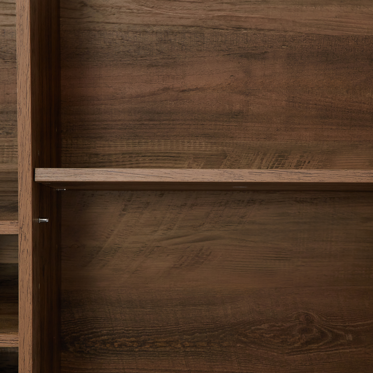 Oak Faux Rattan Wine Cabinet with Removable Shelves