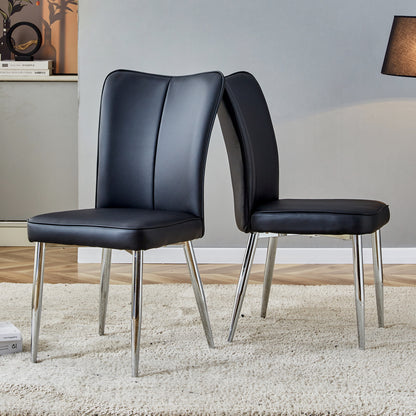 Modern Black Dining Chair Set (2 pcs)