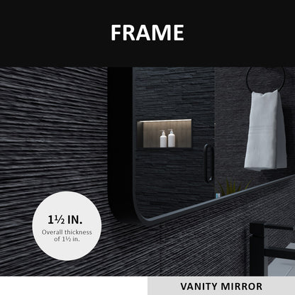 Aluminum Bathroom Mirror Matte Black