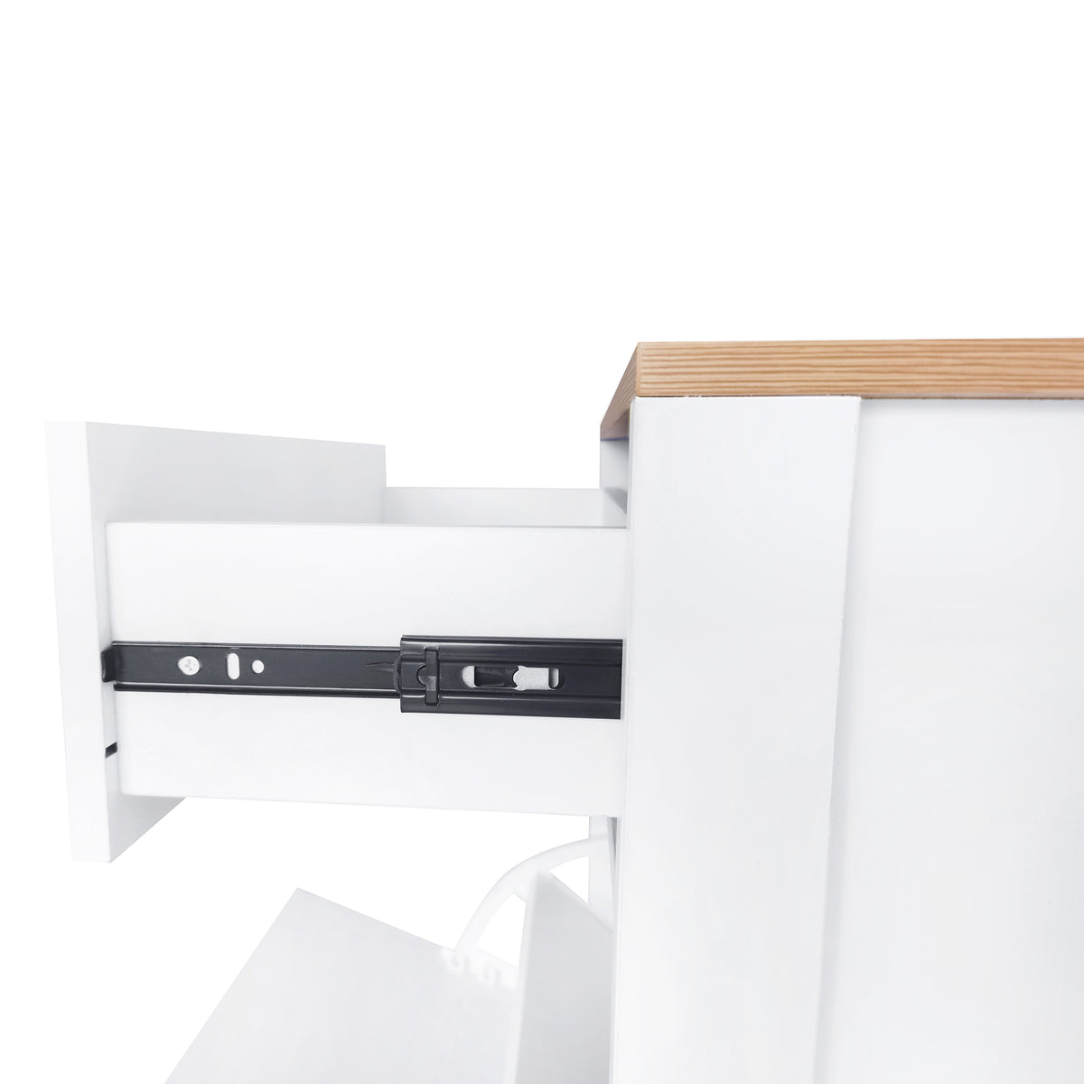 Ultra-Slim White Shoe Cabinet with Flip Drawers