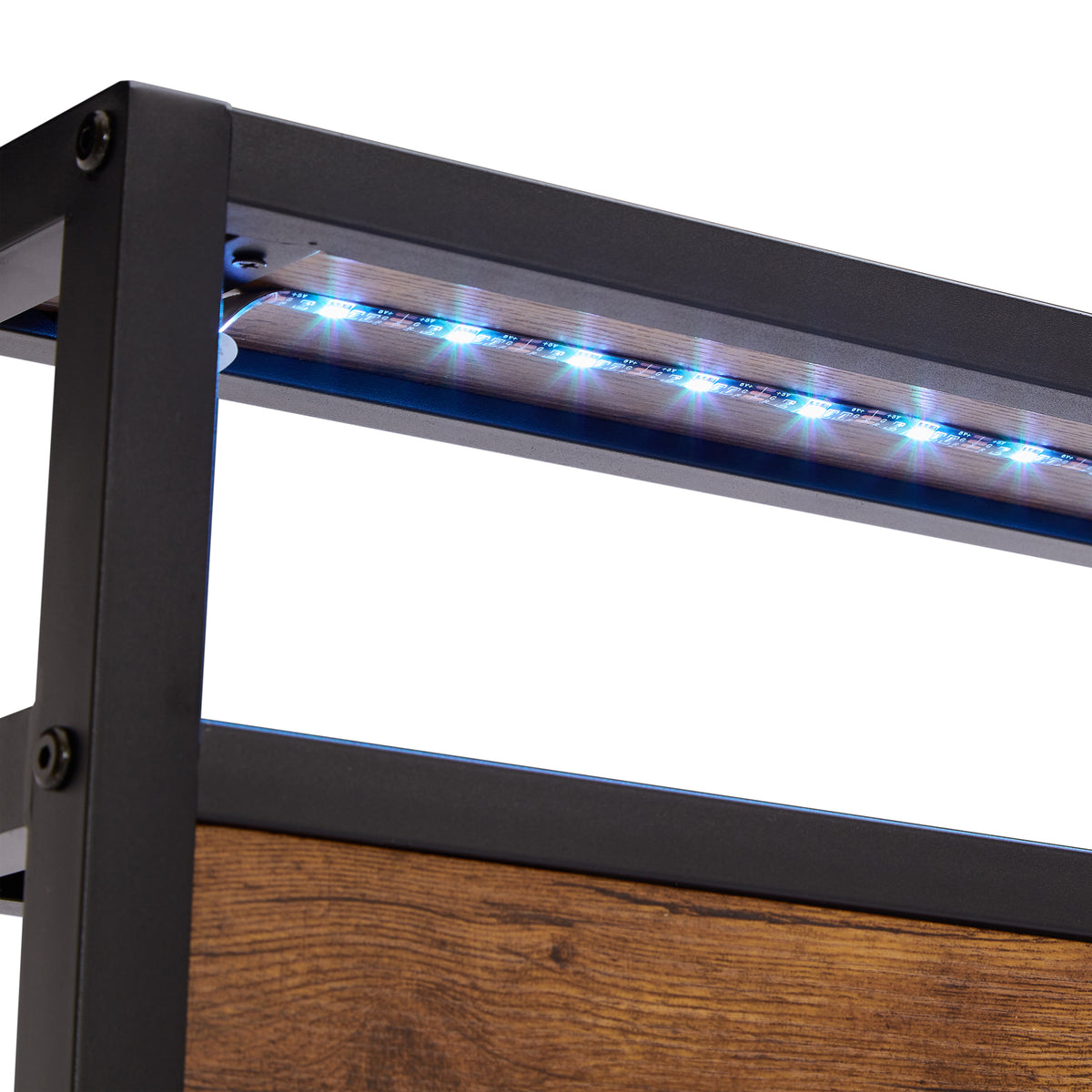 LED Platform Bed Wood Finish