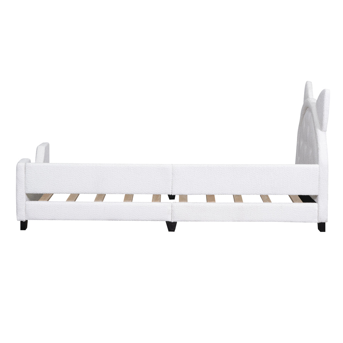 Teddy Fleece Daybed with Carton Headboard White