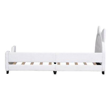 Teddy Fleece Daybed with Carton Headboard White