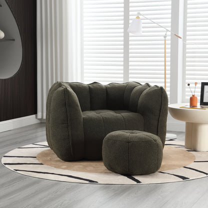Soft Bean Bag Chair – Gray High-Resilience Foam