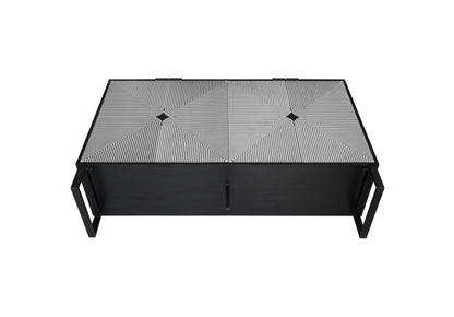 Striped 4-Door Buffet Cabinet