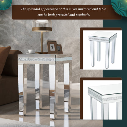 On-Trans Mirrored Side Table – Crystal Design
