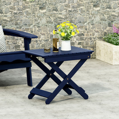 Outdoor Folding Dining Table Navy Blue Finish