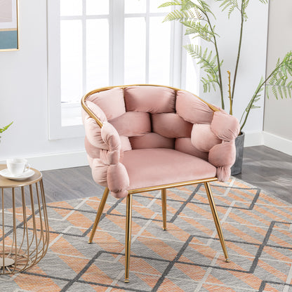 Velvet Leisure Accent Chair Set (2 pcs) – Pink