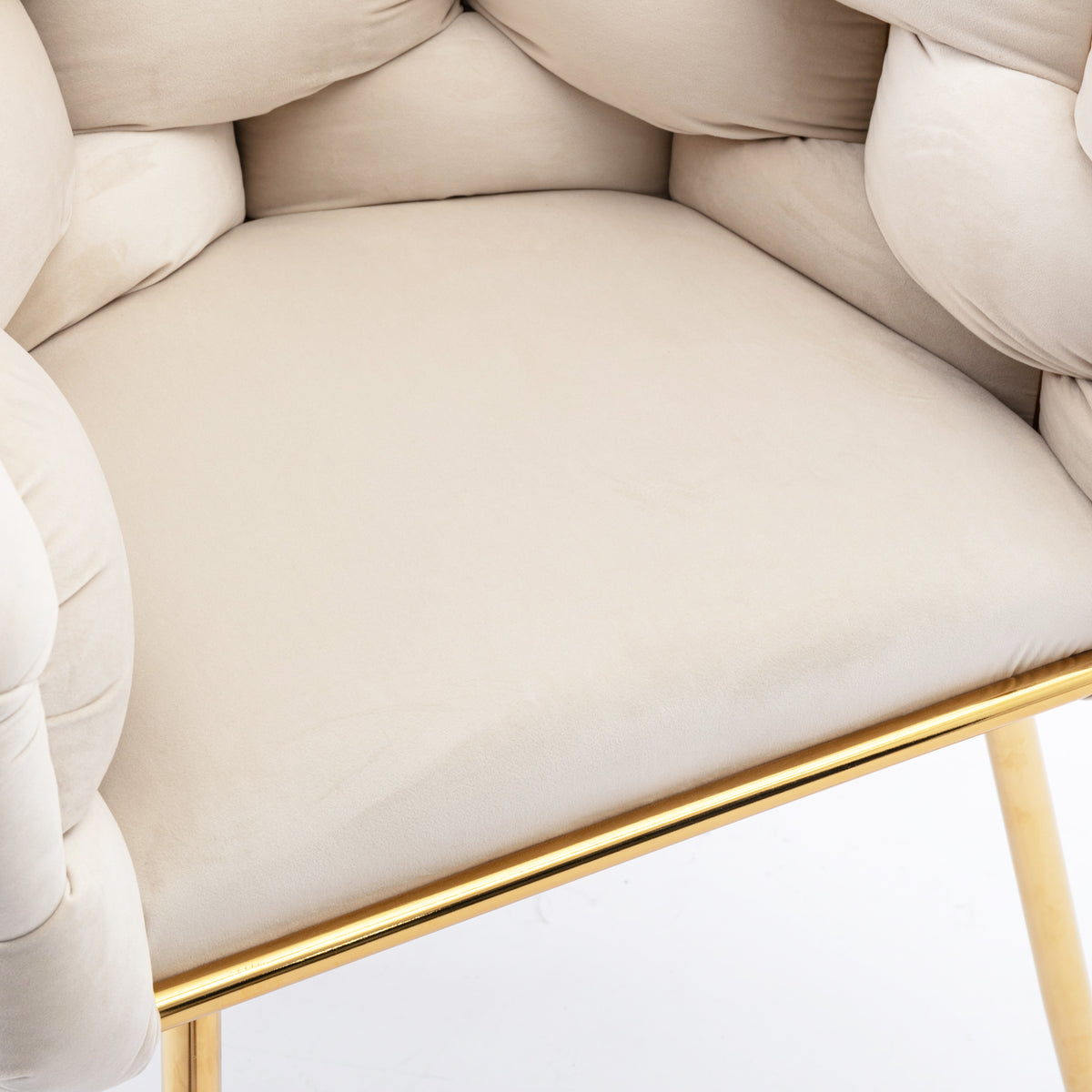 Leisure Velvet Lounge Chair – Beige