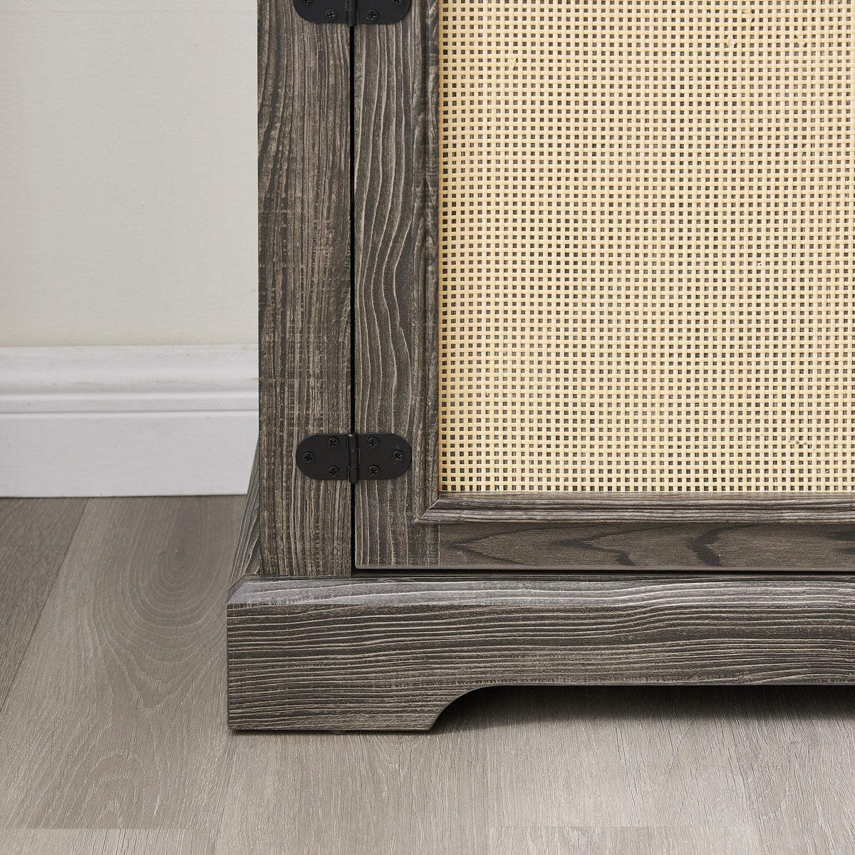 Rattan TV Stand Gray