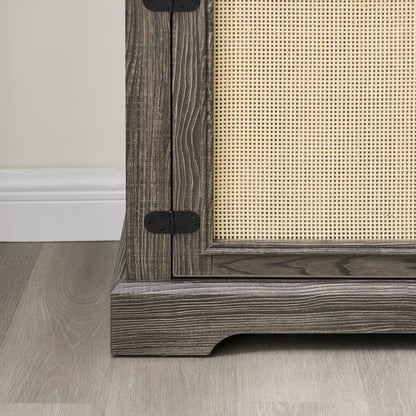 Rattan TV Stand Gray