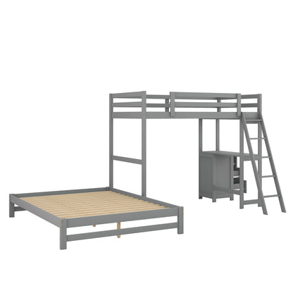 Full Bunk Bed Gray