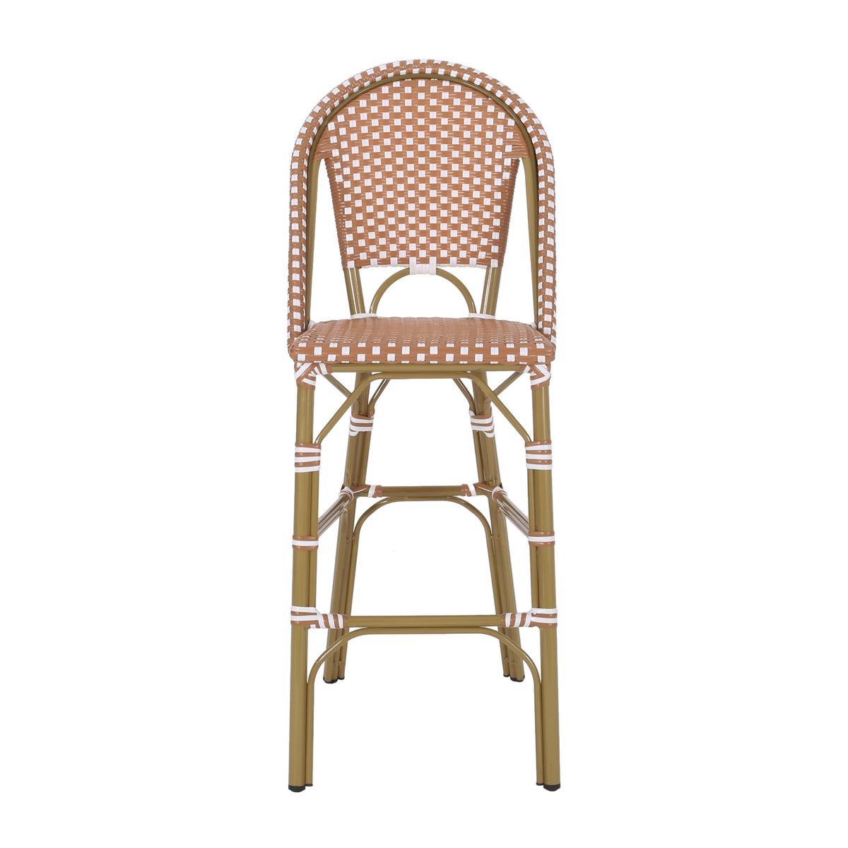 Aluminum Wicker Bar Stool Set of 2