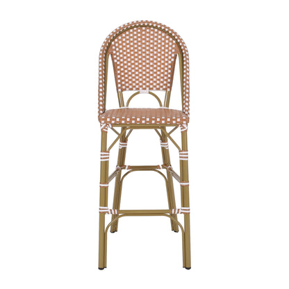 Aluminum Wicker Bar Stool Set of 2
